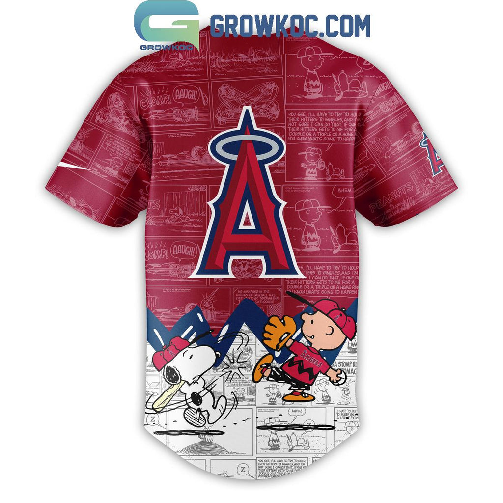 Los Angeles Angels Peanuts 75th Anniversary Baseball Jersey