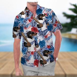 Los Angeles Dodgers America Flag Tropical MLB Hawaiian Shirt, LA Dodgers Hawaiian Shirt