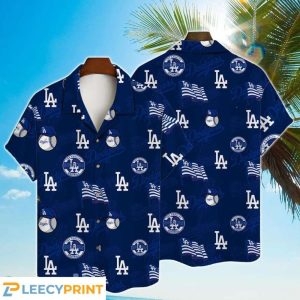 Los Angeles Dodgers Major League Baseball Simple Pattern 3D Hawaiian Shirt, LA Dodgers Hawaiian Shirt
