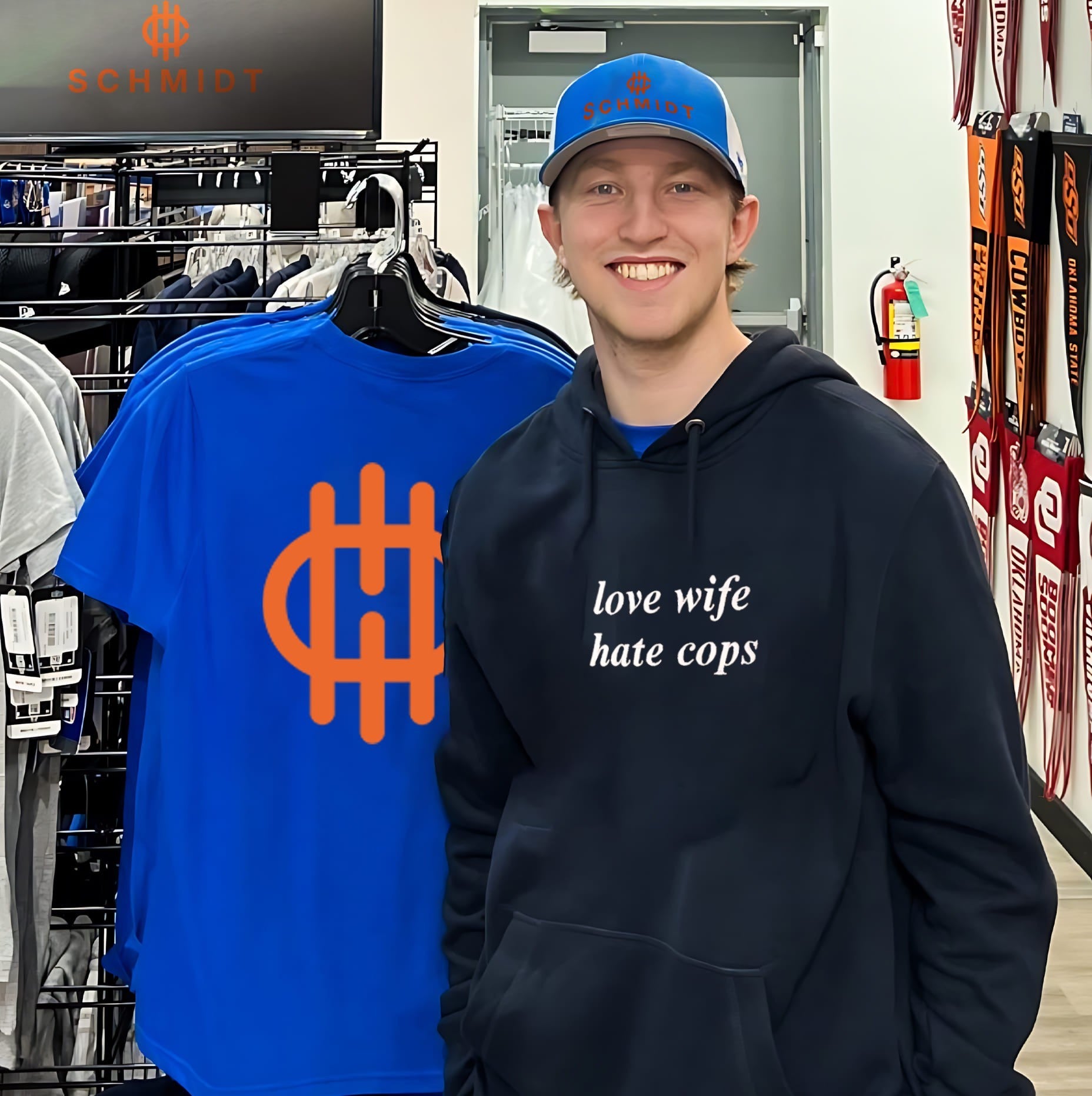 Love Wife Hate Cops funny slogan humor marriage shirt