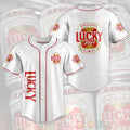 FASHION Lucky Lager Baseball Jerseys Botton Shirt