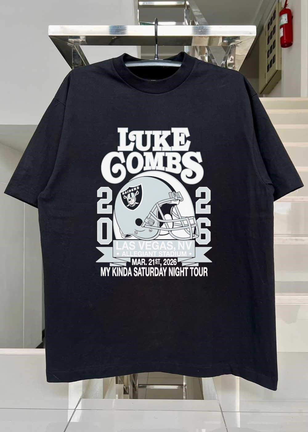 Luke Combs Concert Las Vegas Allegiant Stadium March 21 2026 My Kinda Saturday Night Tour Raiders Raiders shirt
