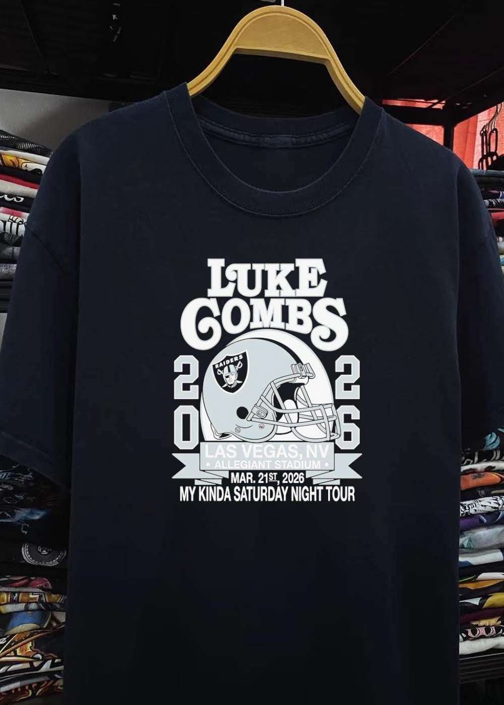 Luke Combs Concert Las Vegas Allegiant Stadium March 21 2026 My Kinda Saturday Night Tour Raiders Raiders shirt