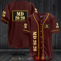 MD 20 20 dark red Baseball shirt