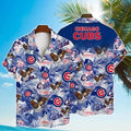 MLB Chicago Cubs Mascot And Hibiscus Pattern Hawaiian Shirt - Cubs Hawaiian Shirt