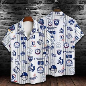 MLB LA Dodgers Hawaiian Shirt Baseball Pattern Beach Gift For Him
