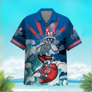 MLB Los Angeles Dodgers Grateful Dead Hawaiian Shirt, LA Dodgers Hawaiian Shirt
