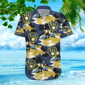 MLB Milwaukee Brewers Hawaiian Shirt Beach Gift For Friend - Brewers Hawaiian Shirt