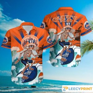MLB New York Mets Grateful Dead Hawaiian Shirt, New York Mets Hawaiian Shirt