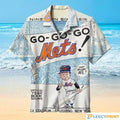 MLB New York Mets Hawaiian Graphic Print Short Sleeve Hawaiian Shirt, New York Mets Hawaiian Shirt