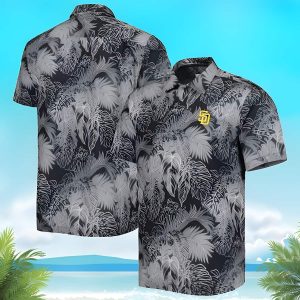 MLB San Diego Padres Hawaiian Shirt Gray Flora Beach - Padres Hawaiian Shirt