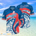 MLB Tropical Flower Pattern Cool LA Dodgers Hawaiian Shirt