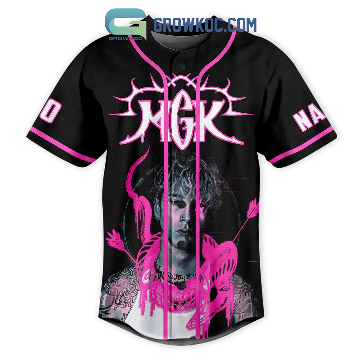 Machine Gun Kelly I Never Fall In Love But I Can’t Get Enough Of It Personalized Baseball Jersey