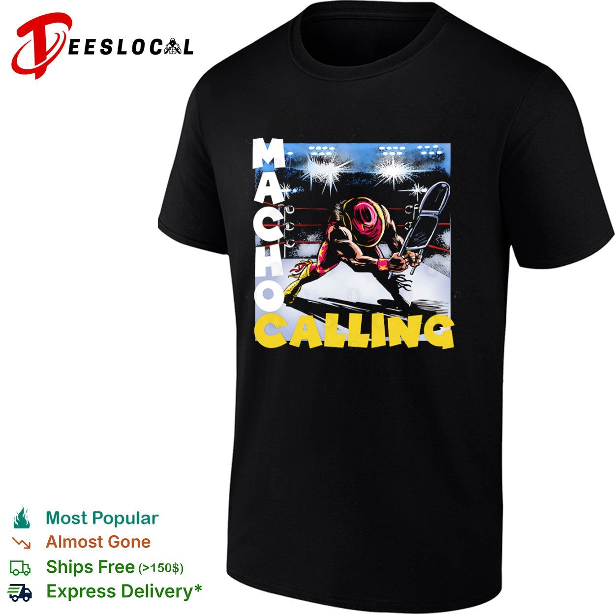 Macho Man Randy Savage style of The Clash’s album London Calling shirt
