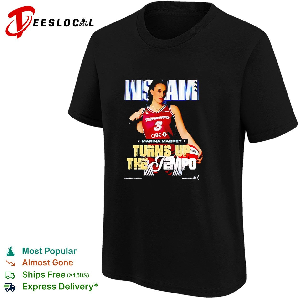 Marina Mabrey turn up the Toronto Tempo WSLAM magazine shirt