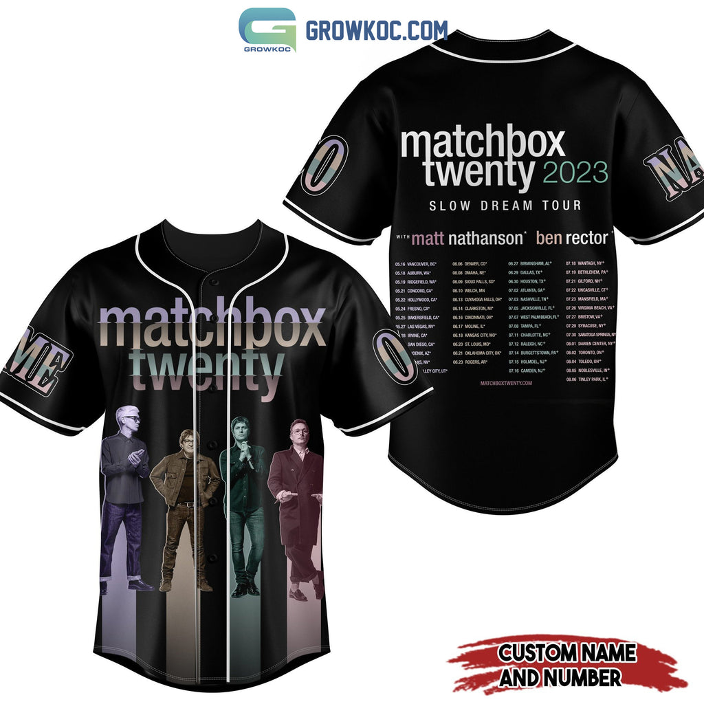 Matchbox Twenty 2023 Slow Dream Tour Personalized Baseball Jersey