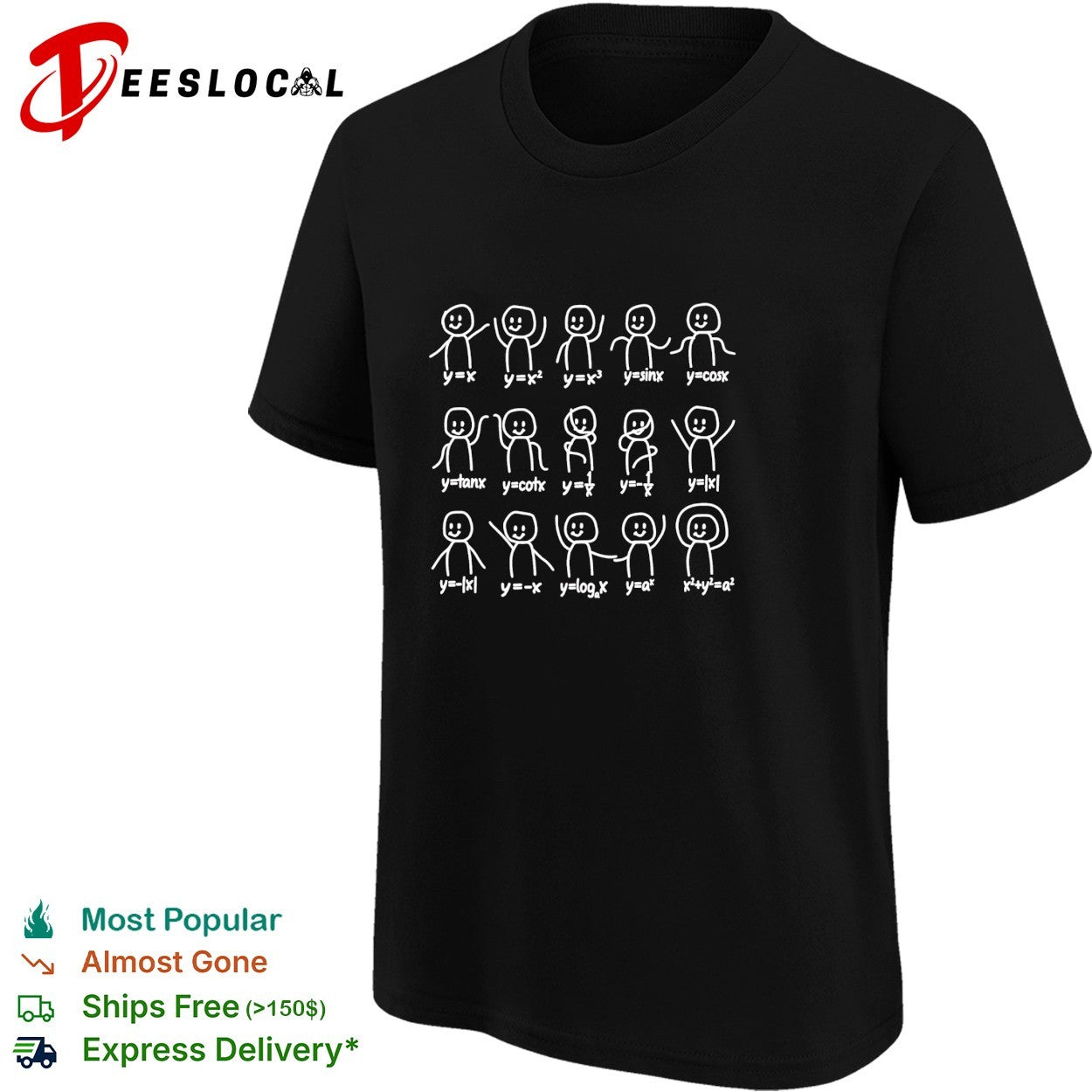 Math functions stick figures meme shirt