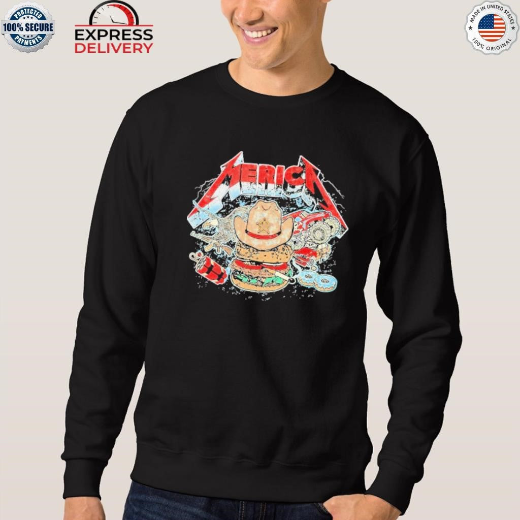 Merica Rock Metal Hamburger Cigarettes Shirt