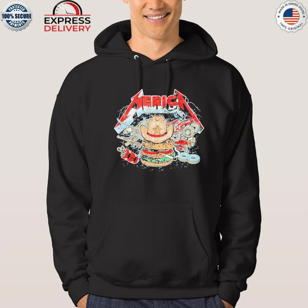 Merica Rock Metal Hamburger Cigarettes Shirt