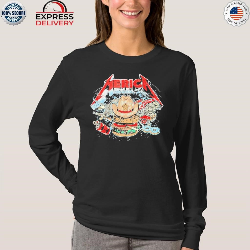 Merica Rock Metal Hamburger Cigarettes Shirt