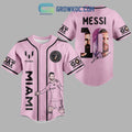 Messi 10 Goat Inter Miami Pink Design Personalized Baseball Jersey