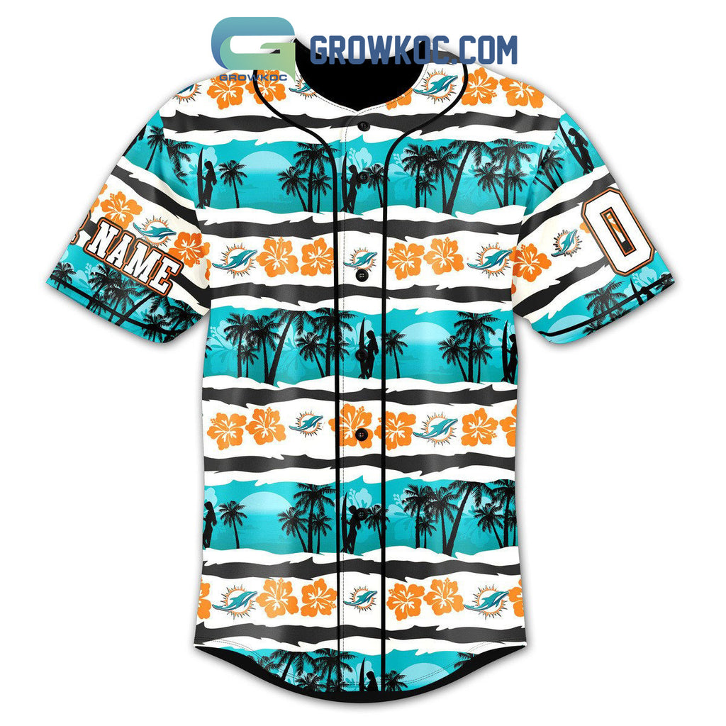 Miami Dolphins Hawaii Design Baseball Jersey