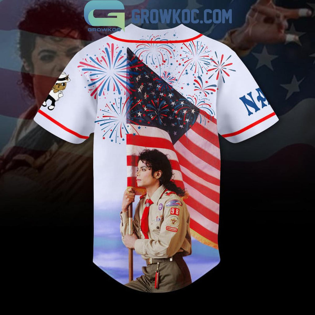 Michael Jackson 4th Of July American Proud Personalized Baseball Jersey