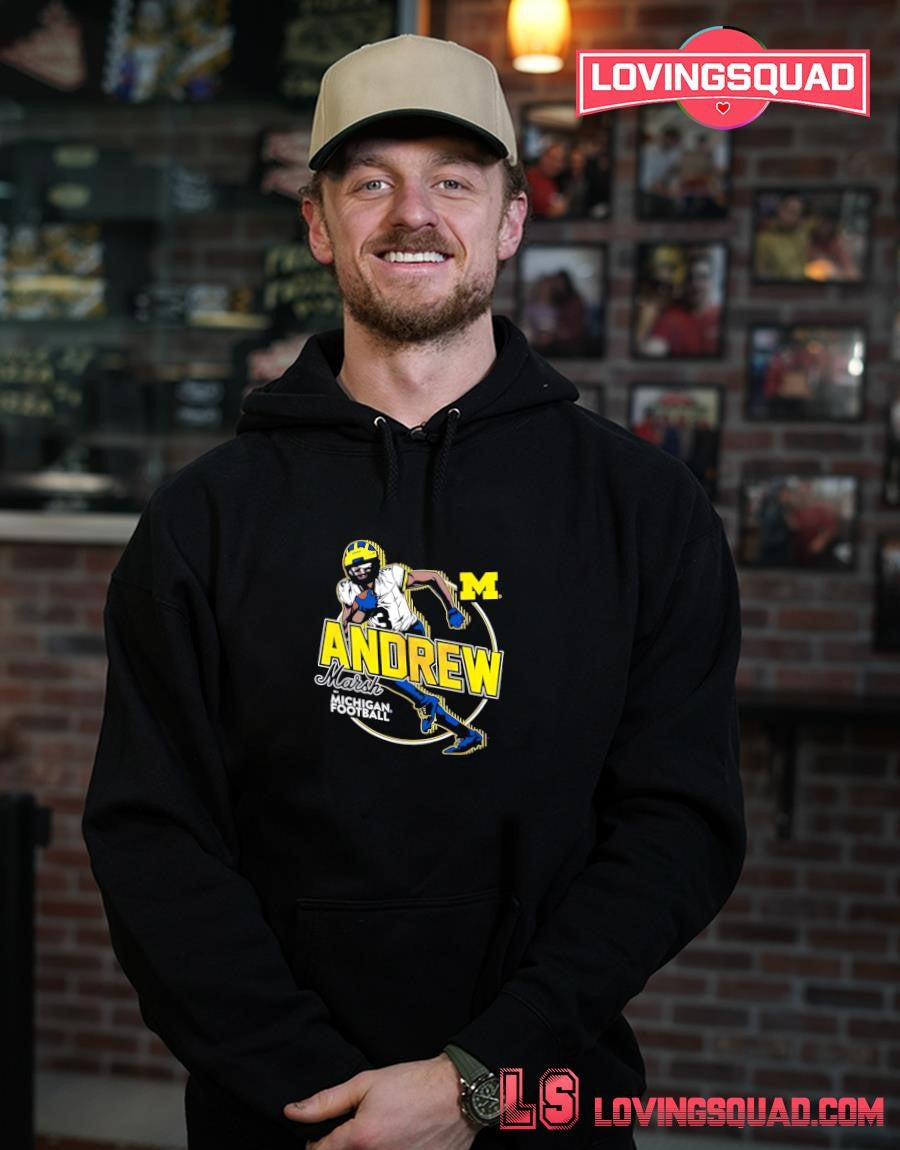 Michigan Wolverines #3 Andrew Marsh Football Student Athlete Motion T-Shirt