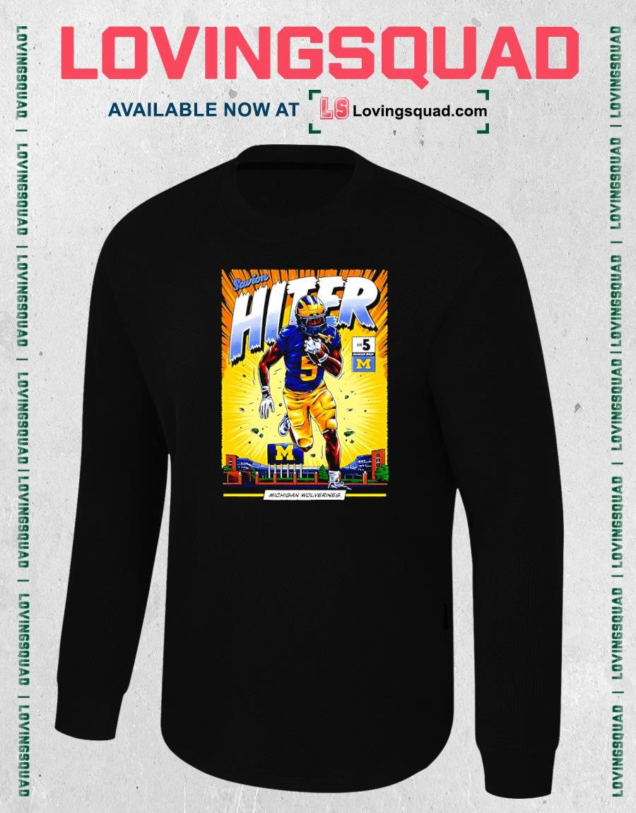 Michigan Wolverines #5 Savion Hiter Student Athlete Comic T-Shirt