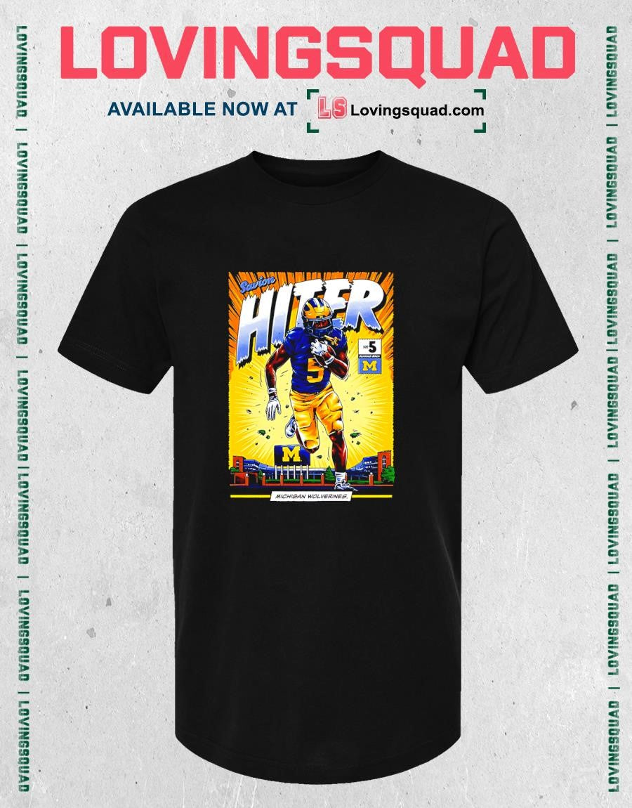 Michigan Wolverines #5 Savion Hiter Student Athlete Comic T-Shirt