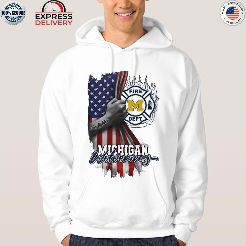 Michigan Wolverines Firefighter Flag USA Shirt