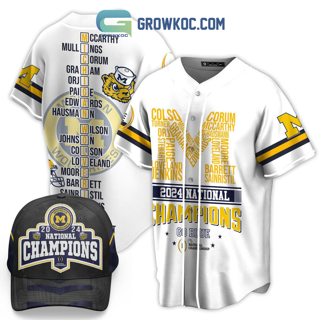 Michigan Wolverines National Champions 2024 Go Blue Baseball Jersey