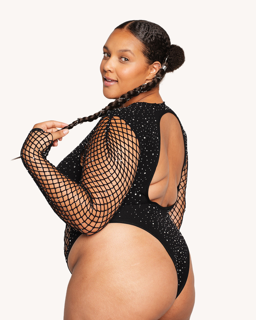 Midnight Tease Rhinestone Bodysuit