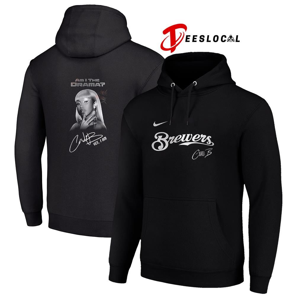 Milwaukee Brewers Cardi B Am I The Drama yes I am album signature portrait shirt
