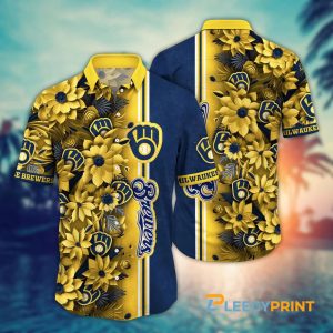 Milwaukee Brewers MLB Flower Inflated Hawaiian Shirt