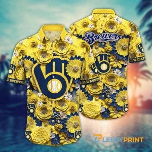 Milwaukee Brewers MLB Inflated Floral Hawaiian Shirt For This Summer
