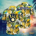 Milwaukee Brewers MLB Parrot Monstera Leaves Pattern Hawaiian Shirt