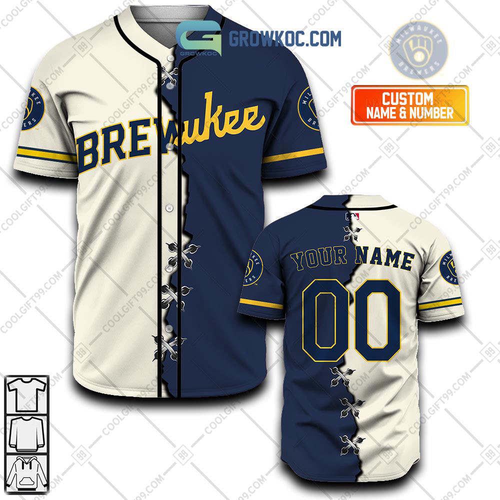Milwaukee Brewers MLB Personalized Mix Baseball Jersey