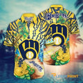 Milwaukee Brewers MLB Tropical Summer Yellow Hawaiian Shirt