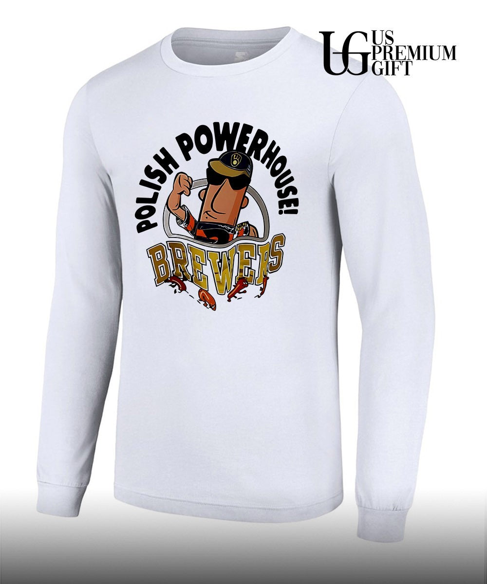 Milwaukee Brewers Polish Powerhouse Sausage Flexing mascot shirt