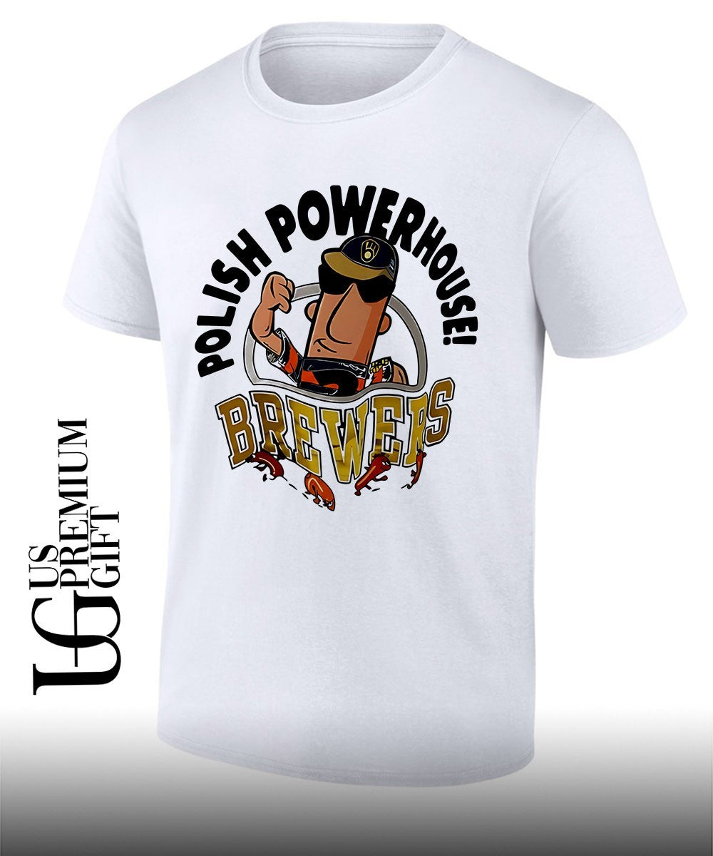 Milwaukee Brewers Polish Powerhouse Sausage Flexing mascot shirt
