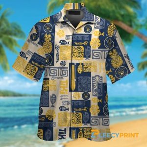 Milwaukee Brewers Tiki Tribal Pattern Short Sleeve Tropical Hawaiian Shirt