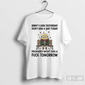 Minions Halloween Didnt Care Yesterday Dont Give A Shit Today Probably Wont Give A Fuck T-Shirts, Hoodie, Sweatshirt