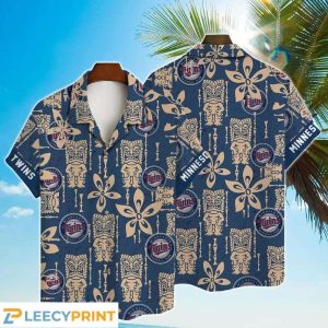 Minnesota Twins Major League Baseball 2024 Tiki Hawaiian Shirt, Twins Hawaiian Shirt