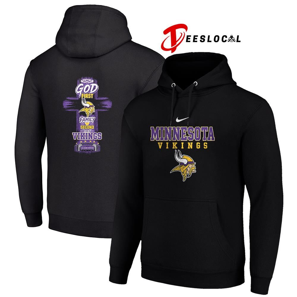 Minnesota Vikings God first family second cross shirt