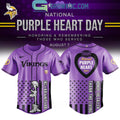Minnesota Vikings Purple Heart Day 2025 Baseball Jersey