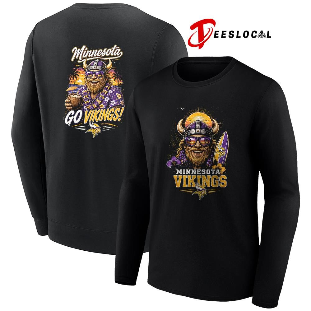 Minnesota Vikings tropical mascot graphic shirt