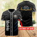 Modelo Baseball Jersey Custom Name Personalized Black Modelo Beer Baseball Jersey Shirts Alcoholic Beverage Grupo Modelo All Over Printed Baseball Uniform NEW
