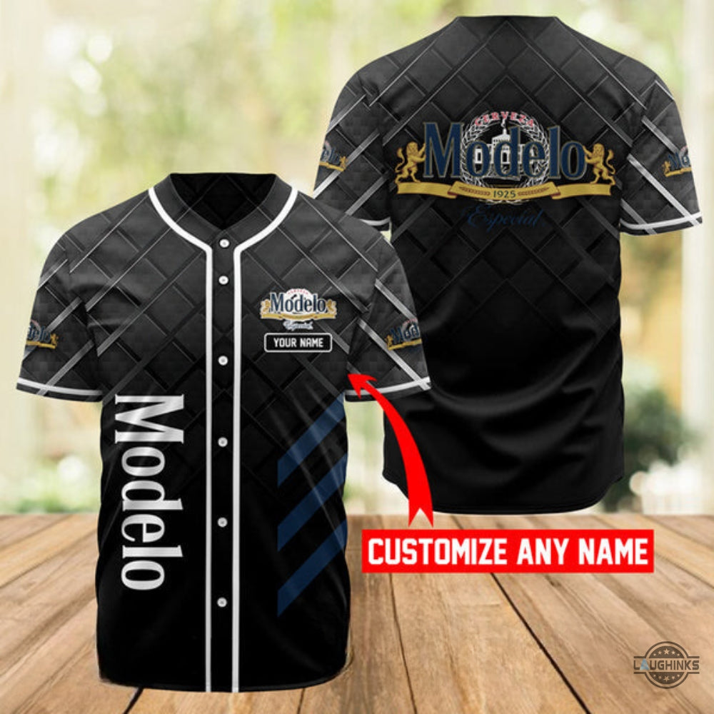Modelo Baseball Jersey Custom Name Personalized Black Modelo Beer Baseball Jersey Shirts Alcoholic Beverage Grupo Modelo All Over Printed Baseball Uniform NEW