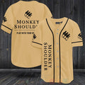 FASHION Monkey Shoulder Baseball Jerseys Botton Shirt
